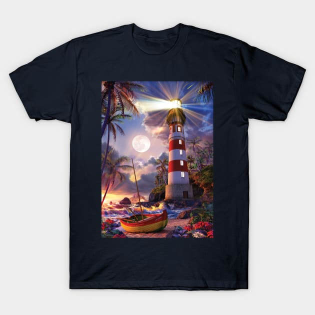 Lighthouse Beach T-Shirt by David Penfound Artworks